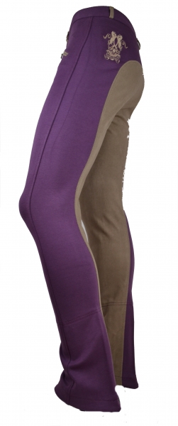 Damen Jodhpurreithose  "Deluxe Edition" in purple/camel